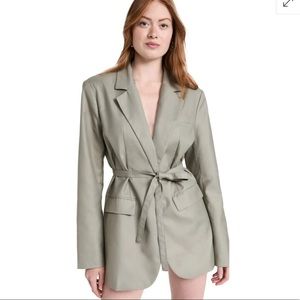 Lioness Olympia Blazer Dress — Stone/Olive Green